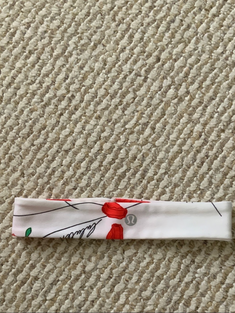 lululemon athletica White 
/red Floral Headband